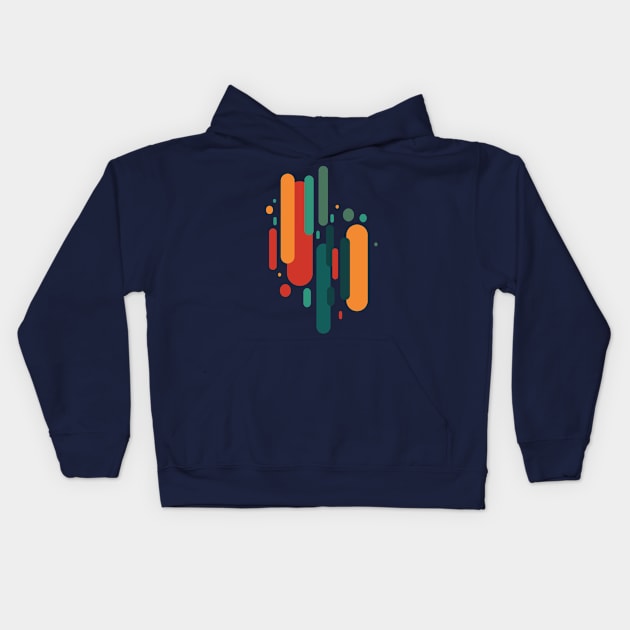 Abstract Geometric Shapes Kids Hoodie by MetaBrush